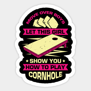 Cornhole Bean Bag Toss Player Girl Gift Sticker